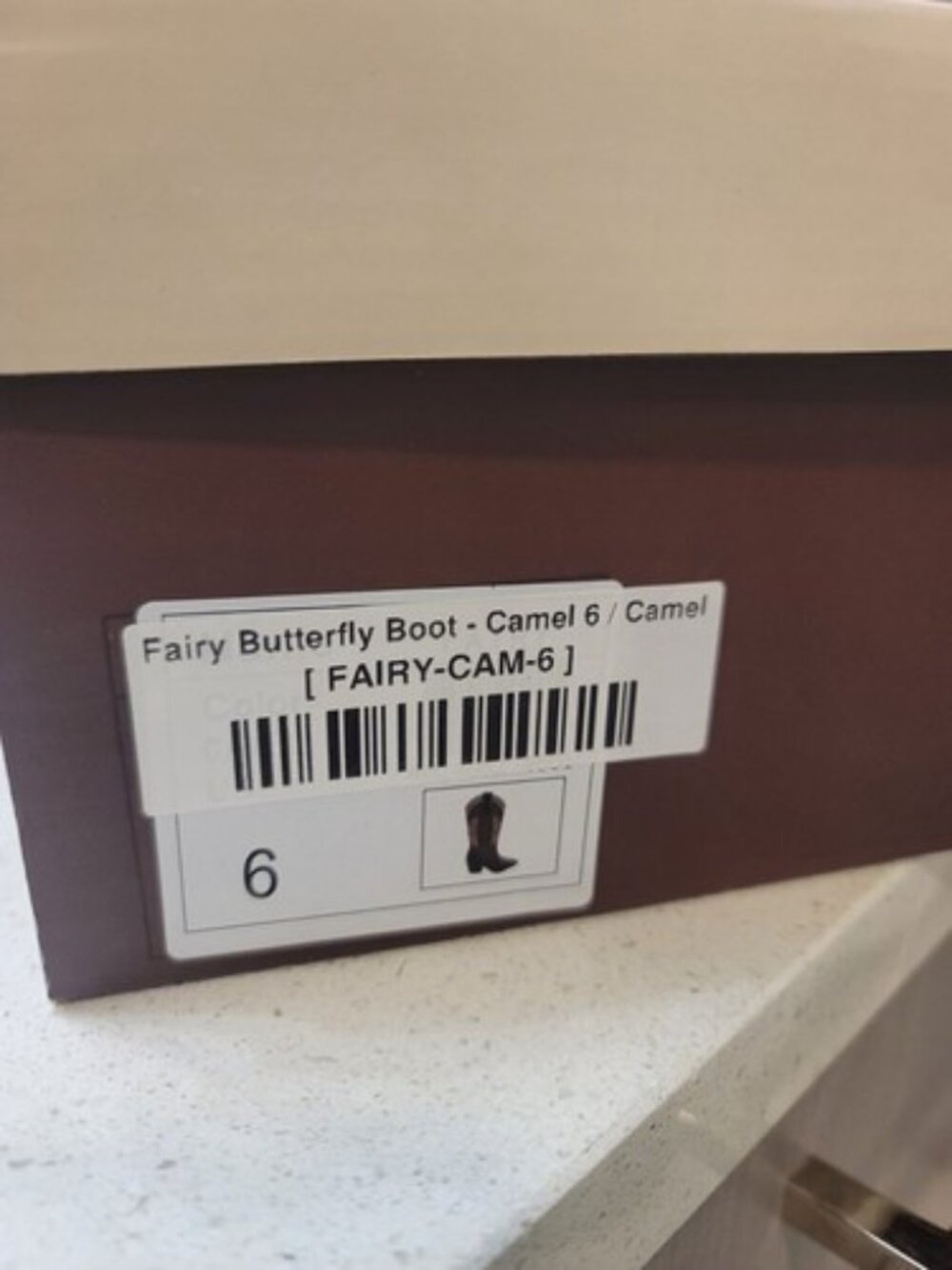 Oasis Society Fairy Butterfly Cowgirl Boots size 6 Vegan leather New NIB Camel - Picture 3 of 7
